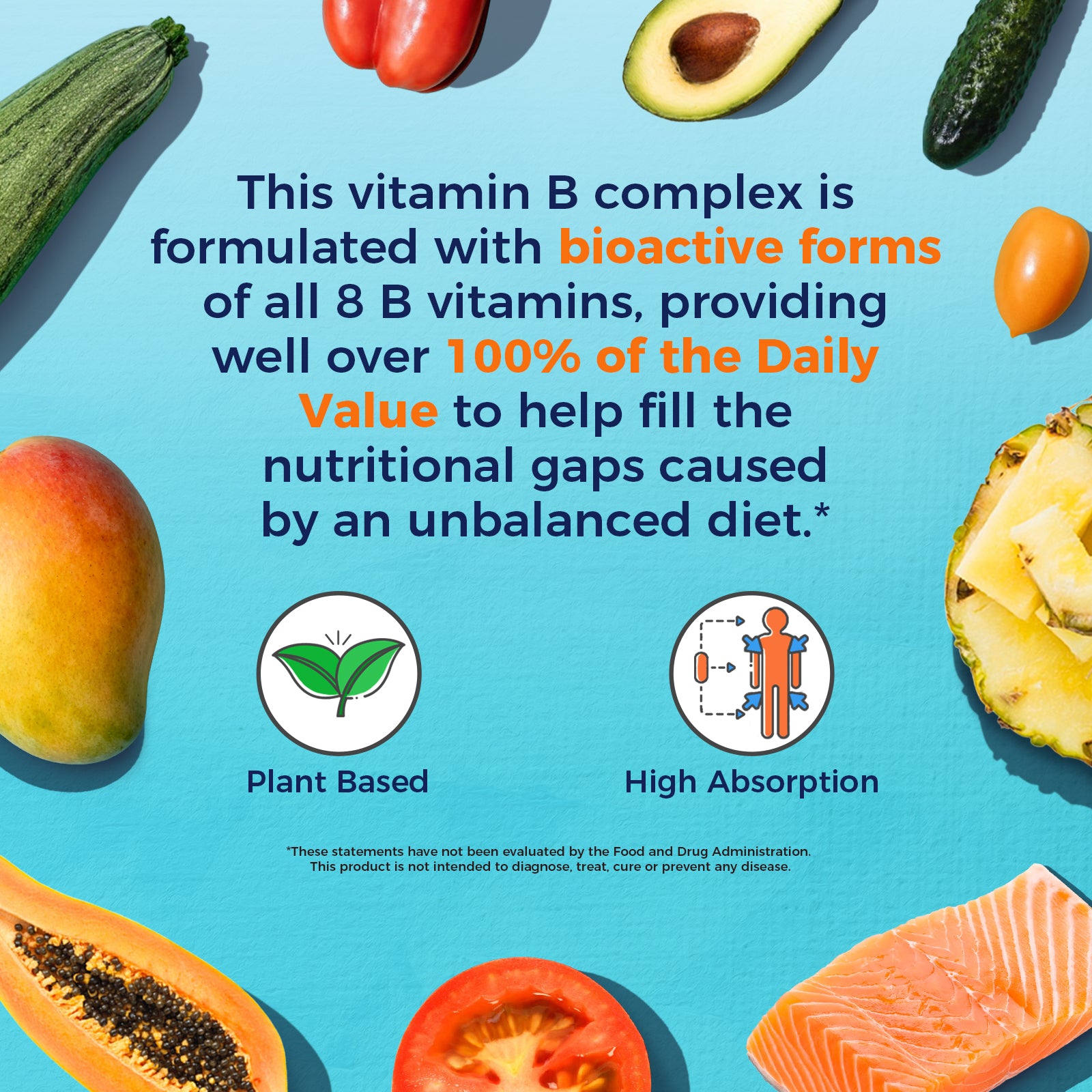 Vitalitown Vegan Vitamin B Complex delivers all 8 B vitamins at a balanced ratio to meet your daily needs.
