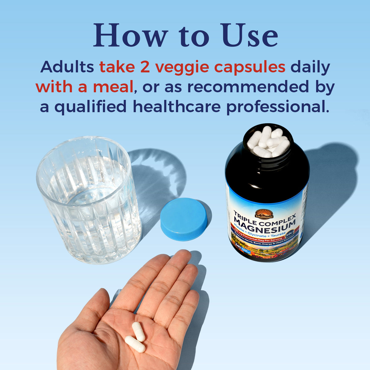 Triple Magnesium Complex 240 Vegetarian Capsules Take Two Daily with a Meal