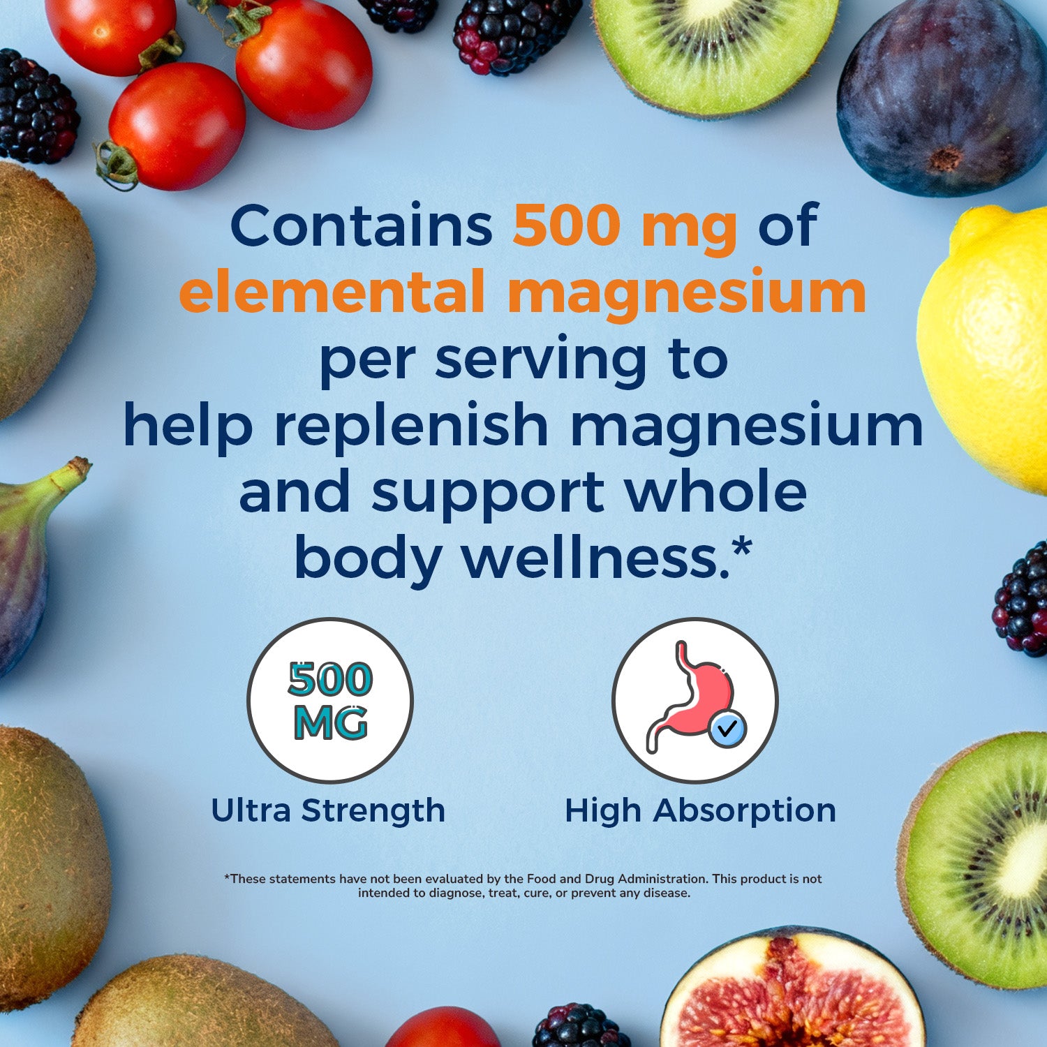 Contains 500 mg of Elemental Magnesium Per Serving to Help Replenish Magnesium