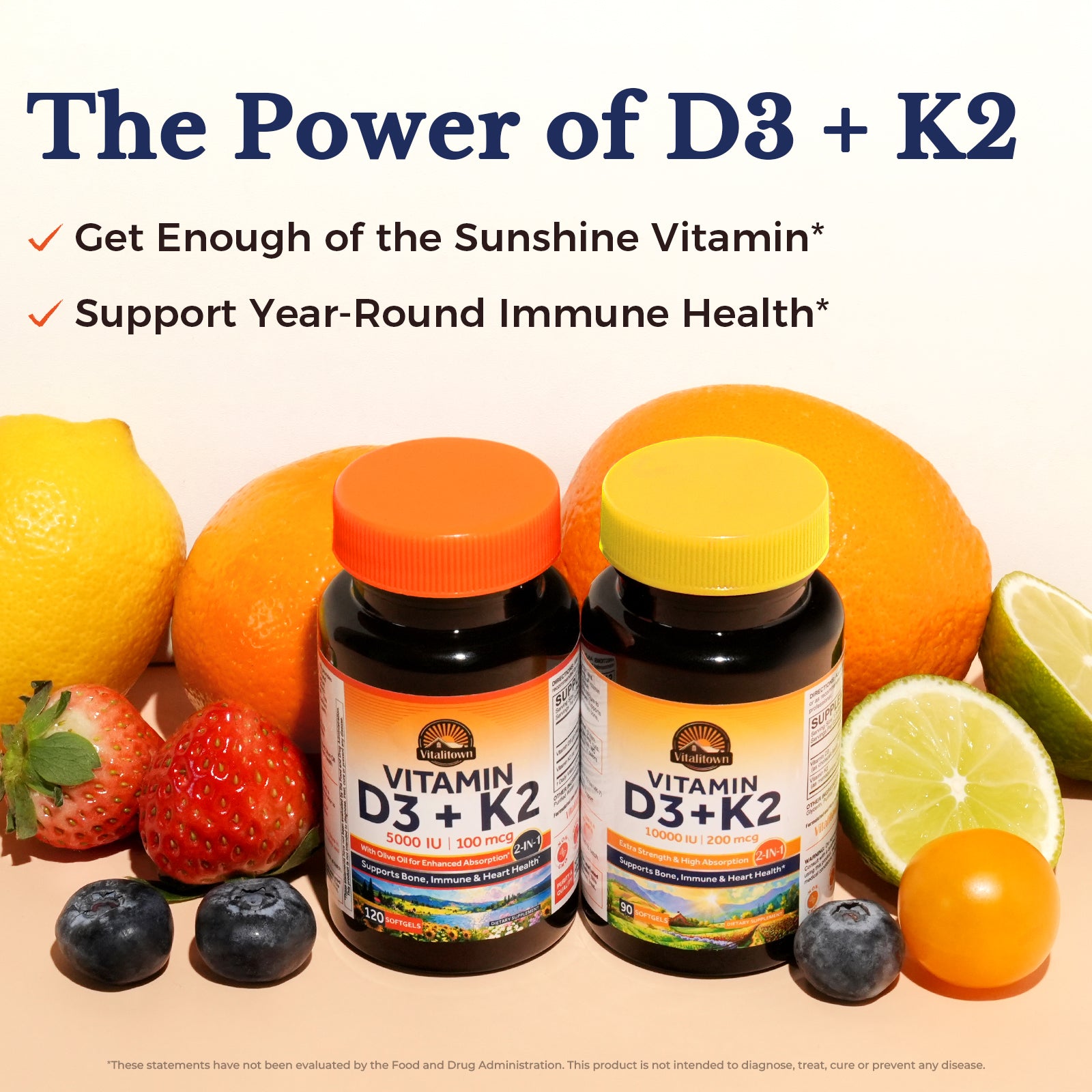 Get the Power of D3 + K2 Supports Your Year-Round Immune Health