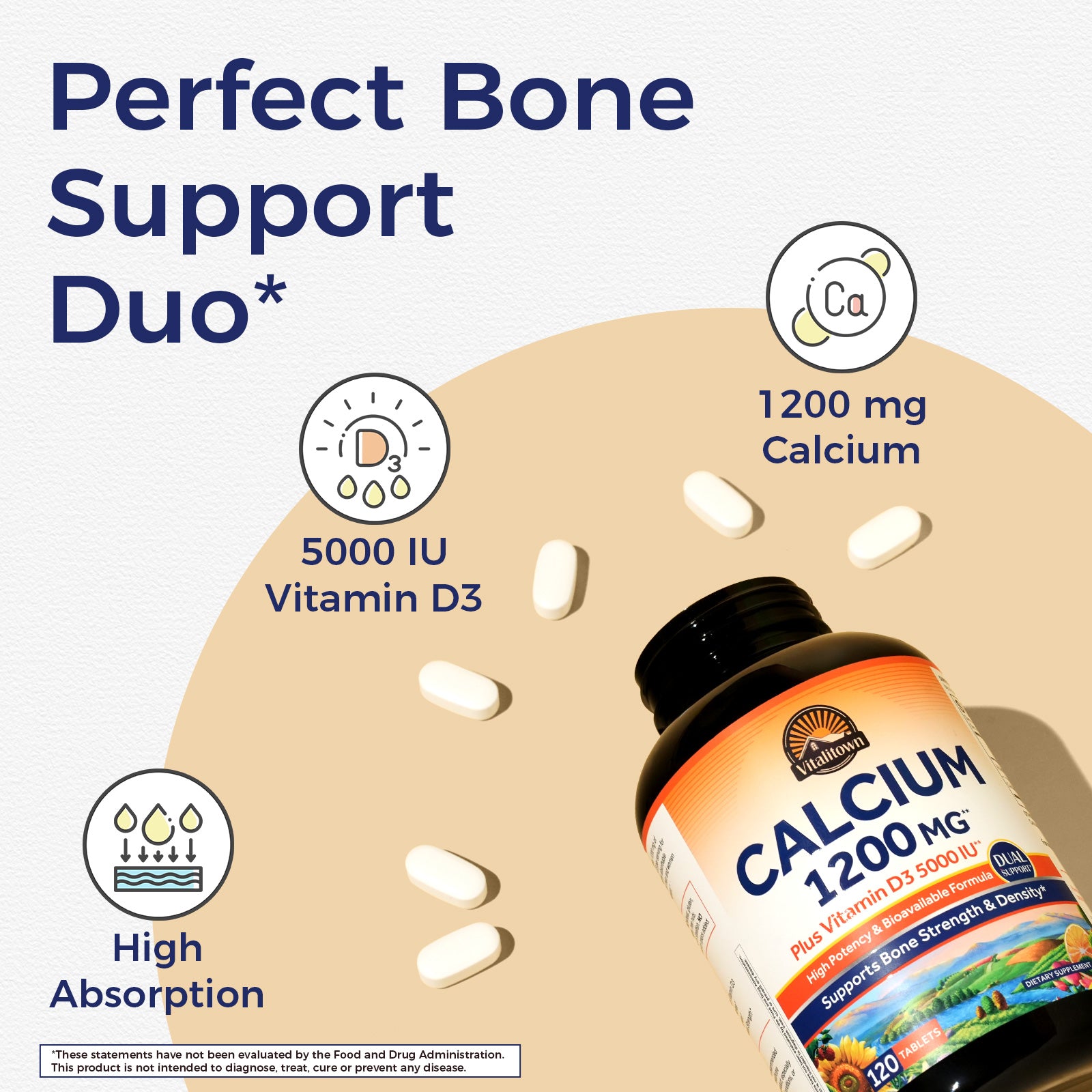 Calcium and Vitamin D3 Are Perfect Bone Support Duo