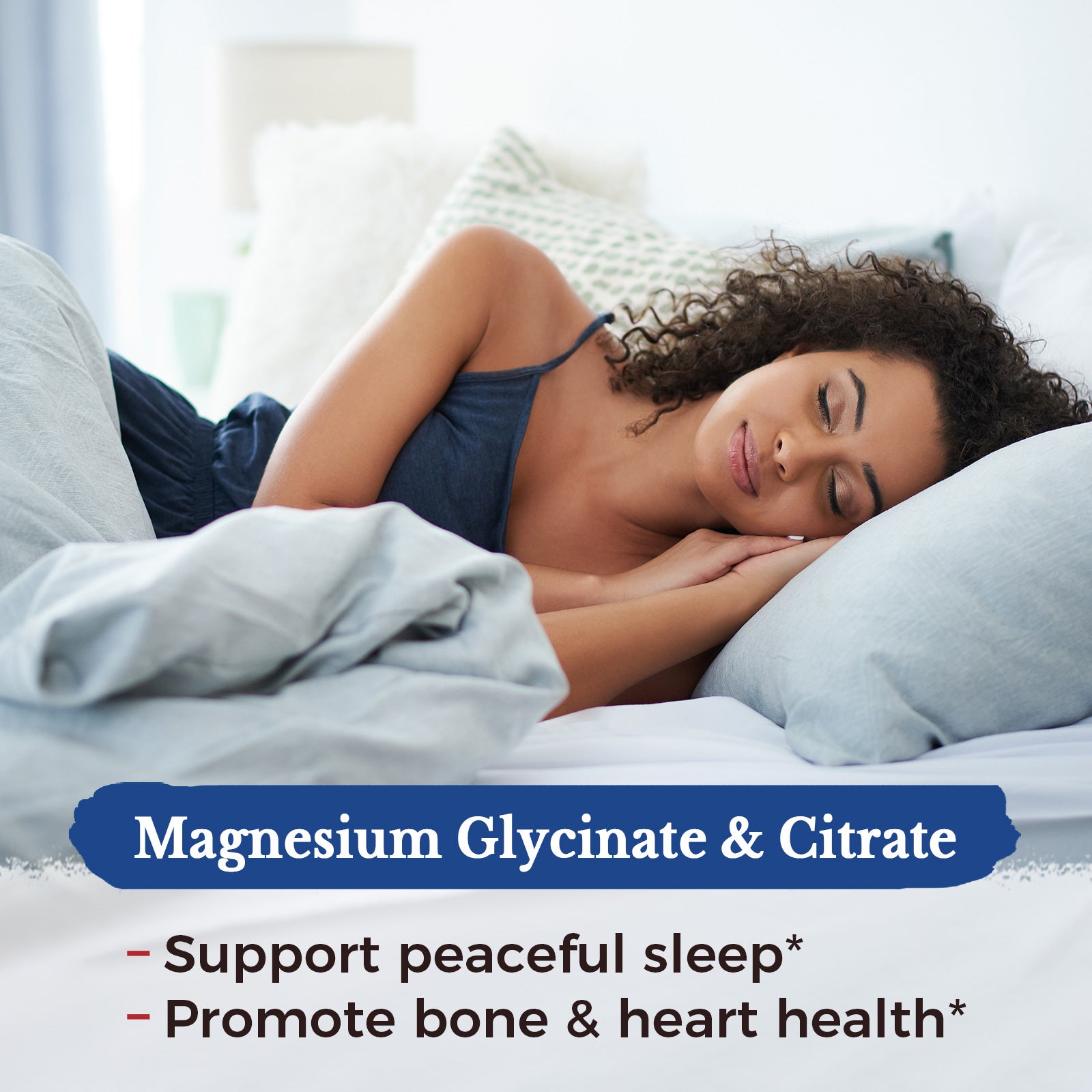 Magnesium Glycinate Citrate Supports Peaceful Sleep Bone Heart Health