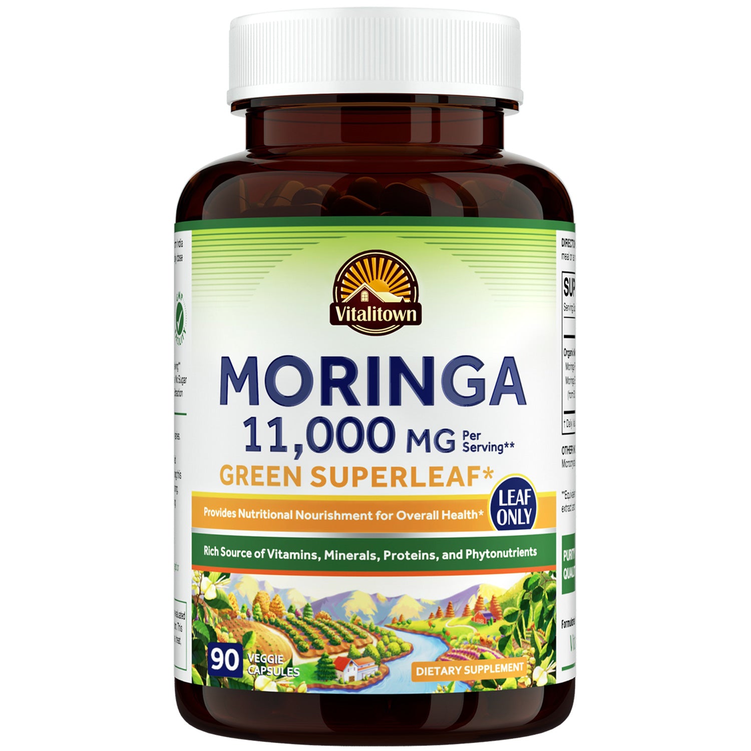 Vitalitown Moringa Capsules 11,000 mg boost immunity 90 Count