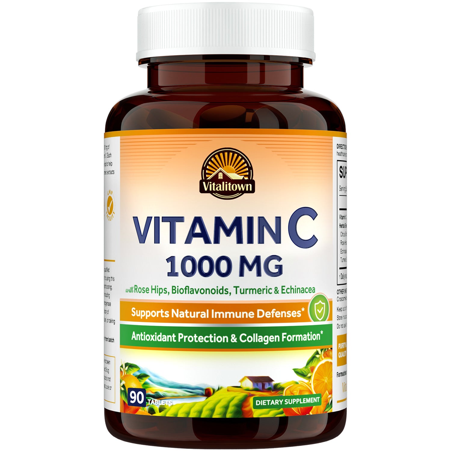 Vitalitown Vitamin C Complex Tablets Supports Natural Immune Defense Antioxidant Protection - 90 Count